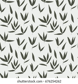 bamboo leaves vector seamless pattern background