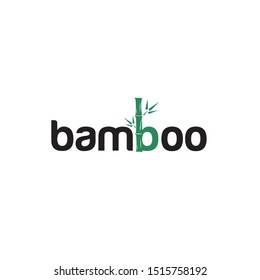 Bamboo Letter logo design template vector