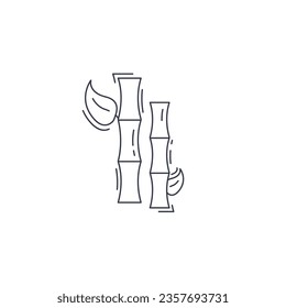Bamboo line icon. bamboo branch thin line icon.