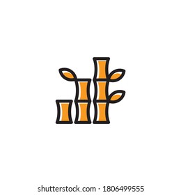 bamboo line icon vector eps