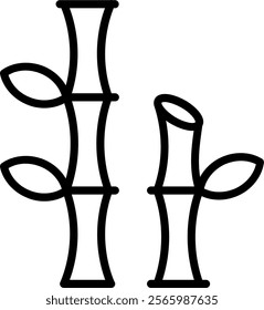 Bamboo Line Vector Icon Design