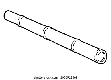 bamboo line vector illustration,isolated on white background for education,top view