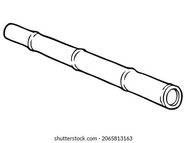 bamboo line vector illustration,isolated on white background,top view