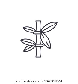 Bamboo linear icon concept. Bamboo line vector sign, symbol, illustration.