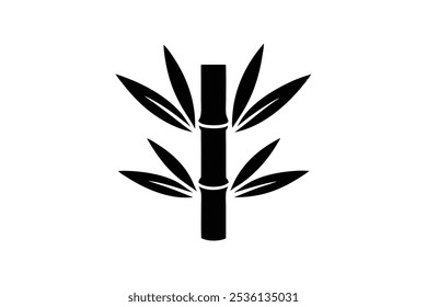 Bamboo logo black silhouette vector illustration