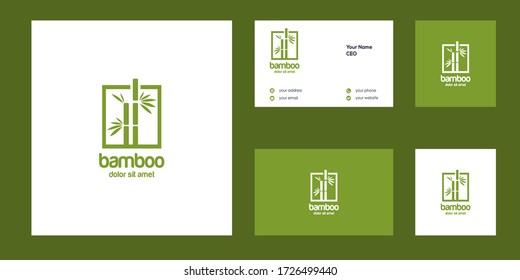 bamboo logo and business card vector icon download