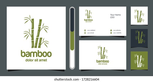 bamboo logo and business card vector icon download