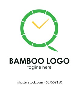 Bamboo logo concept. Time management logo