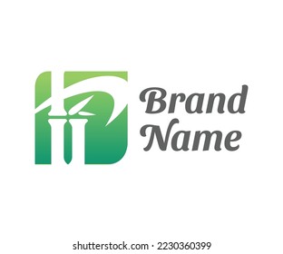 Diseño del logotipo de bambú. Señal asiática de árbol de bambú. Los tallos de bambú y los iconos de las hojas. Conceptos ecológicos naturales. Ideal para el spa y salón de belleza, masaje asiático, paquete de cosméticos, materiales interiores.
