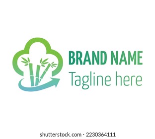 Bamboo logo design. Asian bamboo tree sign. Bamboo stems and leaves icons. Nature ecology environment concepts. Suitable for spa and beauty salon, Asian massage, cosmetics package, interior materials.