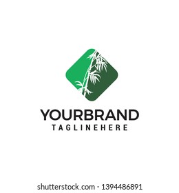 bamboo logo design concept template vector
