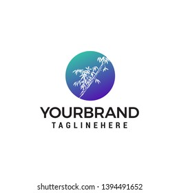 bamboo logo design concept template vector