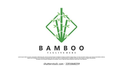 Diseño de logotipo de bambú con concepto creativo Vector Premium