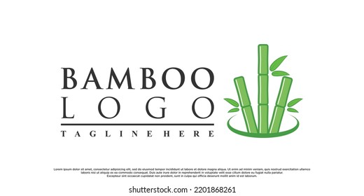 Bamboo logo design with creative concept Premium Vector