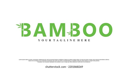Bamboo logo design with creative concept Premium Vector