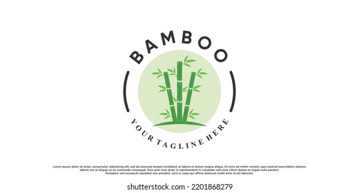 Bamboo logo design with creative concept Premium Vector