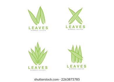 Diseño de logotipos de bambú, vector de árbol verde, Panda Food, ilustración de plantilla de marca de producto