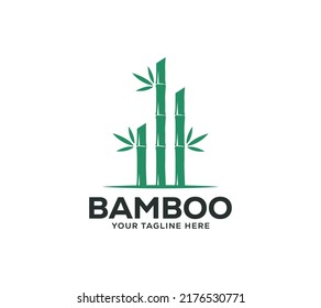 Bamboo logo design on white background, Vector illustration.