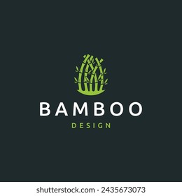 Bamboo logo design template flat vector