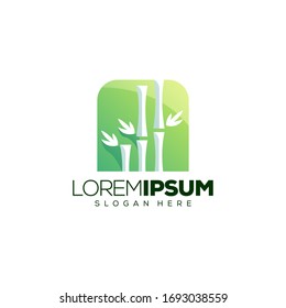 diseño del logotipo de bambú ilusorio vectorial