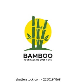 Bamboo logo design vector illustration