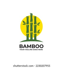 Bamboo logo design vector illustration