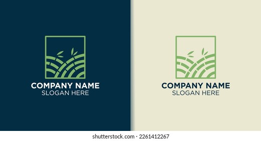 bamboo logo design vector, nature logo template