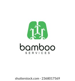 Bamboo logo design vector template - Shutterstock ID 2368017569