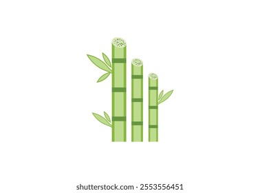 Bamboo logo design with white background, Vector design Concept