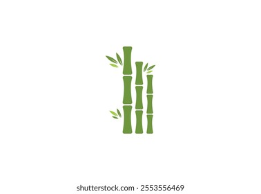 Bamboo logo design with white background, Vector design Concept
