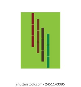 Bamboo logo with green leaf vector icon template
