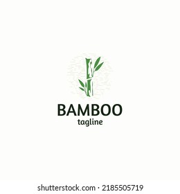 Bamboo logo icon design template flat vector illustration