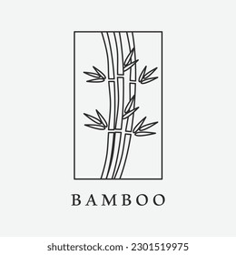 bamboo logo line art icon design