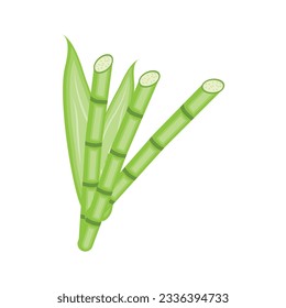 Bamboo Logo, Panda Food Green Plant Vector, Simple Minimalist Design, Illustration Element Template