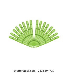 Bamboo Logo, Panda Food Green Plant Vector, Simple Minimalist Design, Illustration Element Template
