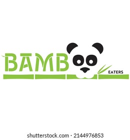 Bamboo Logo with panda, bamboo, and text