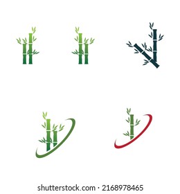 Conjunto de logotipos de bambú Diseño de ilustraciones de vectores de plantillas