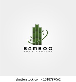 Bamboo logo template, creative vector design for business corporate. Nature illustration elements.