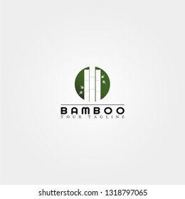 Bamboo logo template, creative vector design for business corporate. Nature illustration elements.