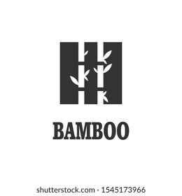 bamboo logo template, design concept, vector illustration