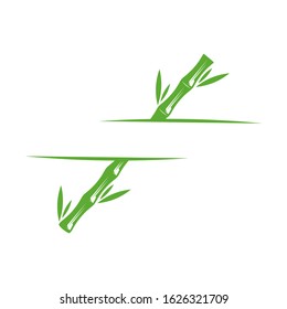 Bamboo logo template. Green bamboo trees vector design. Bamboo stem logotype