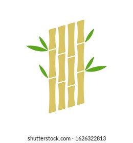 Bamboo logo template. Green bamboo trees vector design. Bamboo stem logotype