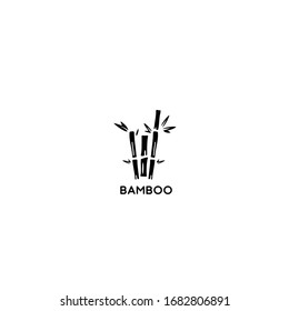 Bamboo logo template. Green bamboo trees vector design