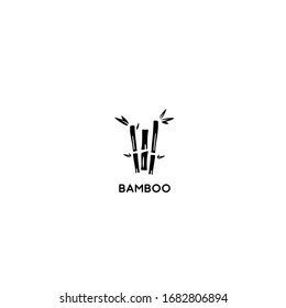 Bamboo logo template. Green bamboo trees vector design