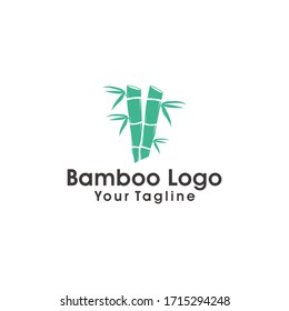 Plantilla de logotipo de bambú. Diseño vectorial de árboles de bambú verde. Logotipo de tallo de bambú