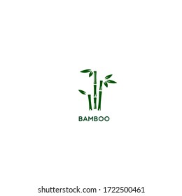 Bamboo logo template. Green bamboo trees vector design