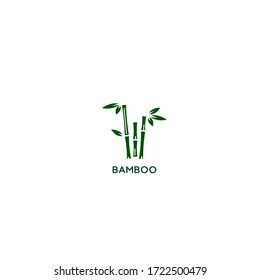 Bamboo logo template. Green bamboo trees vector design