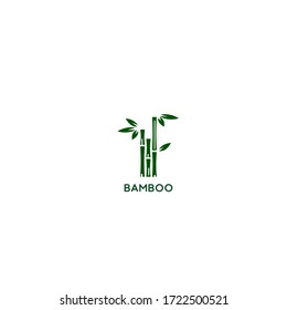 Plantilla de logotipo de bambú. Diseño vectorial de los árboles de bambú verde