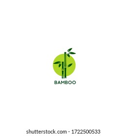 Plantilla de logotipo de bambú. Diseño vectorial de los árboles de bambú verde
