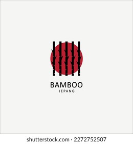 Bamboo logo template. Green bamboo trees vector design. Bamboo stem logotype